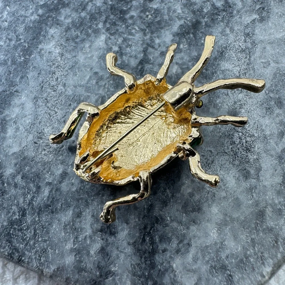 3/$20 Shield Bug Metallic Insect Pin Brooch - Picture 5 of 5